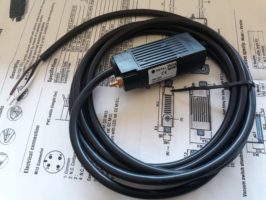 COVAL PSE100E elektroninis, vakuuminis jungiklis